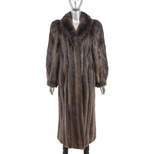 Full Length Beaver Coat- Size M