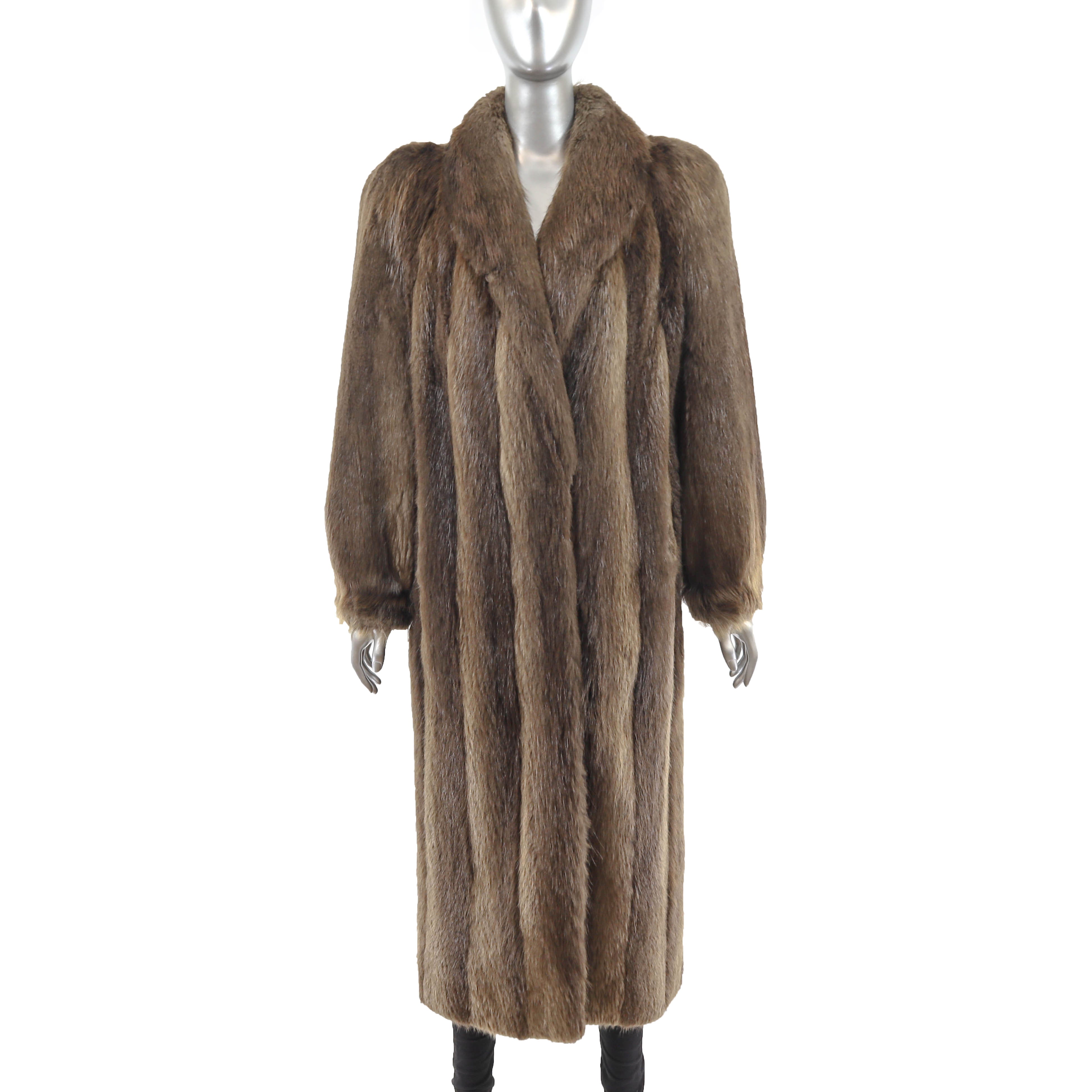 Full length beaver coat for sale best sale