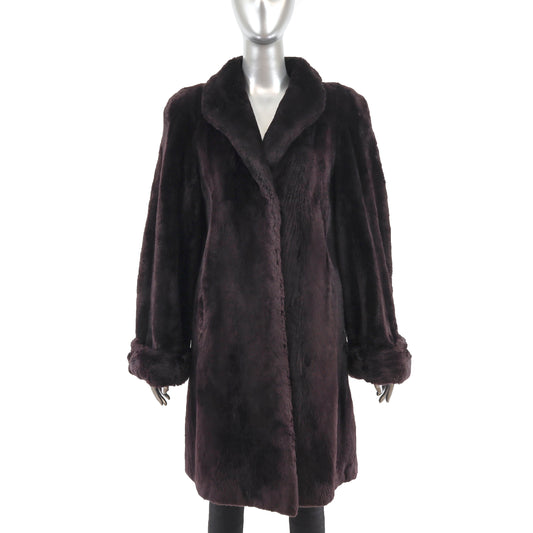 Purple Sheared Beaver Coat- Size XL