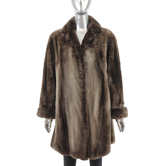 Sheared Beaver 3/4 Coat- Size L