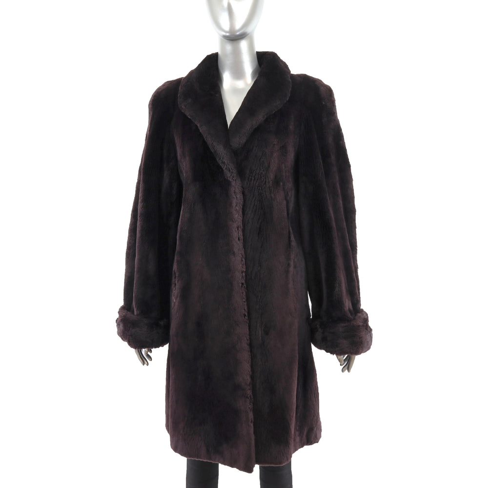 Purple Sheared Beaver Coat- Size XL