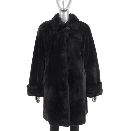 Nordstrom Black Sheared Beaver Coat- Size XXL