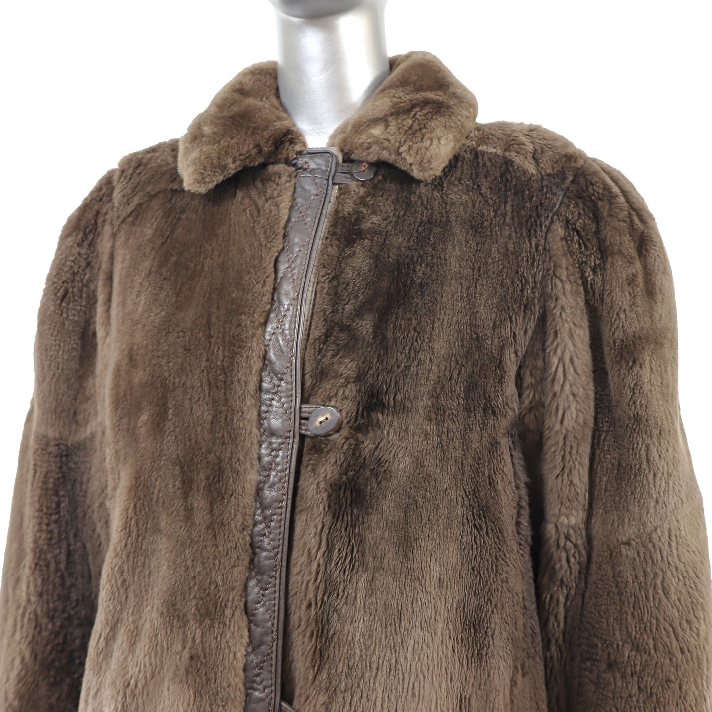 Sheared Beaver Coat with Detachable Lining- Size M