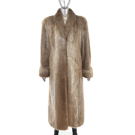 Long Hair Beaver Coat- Size M