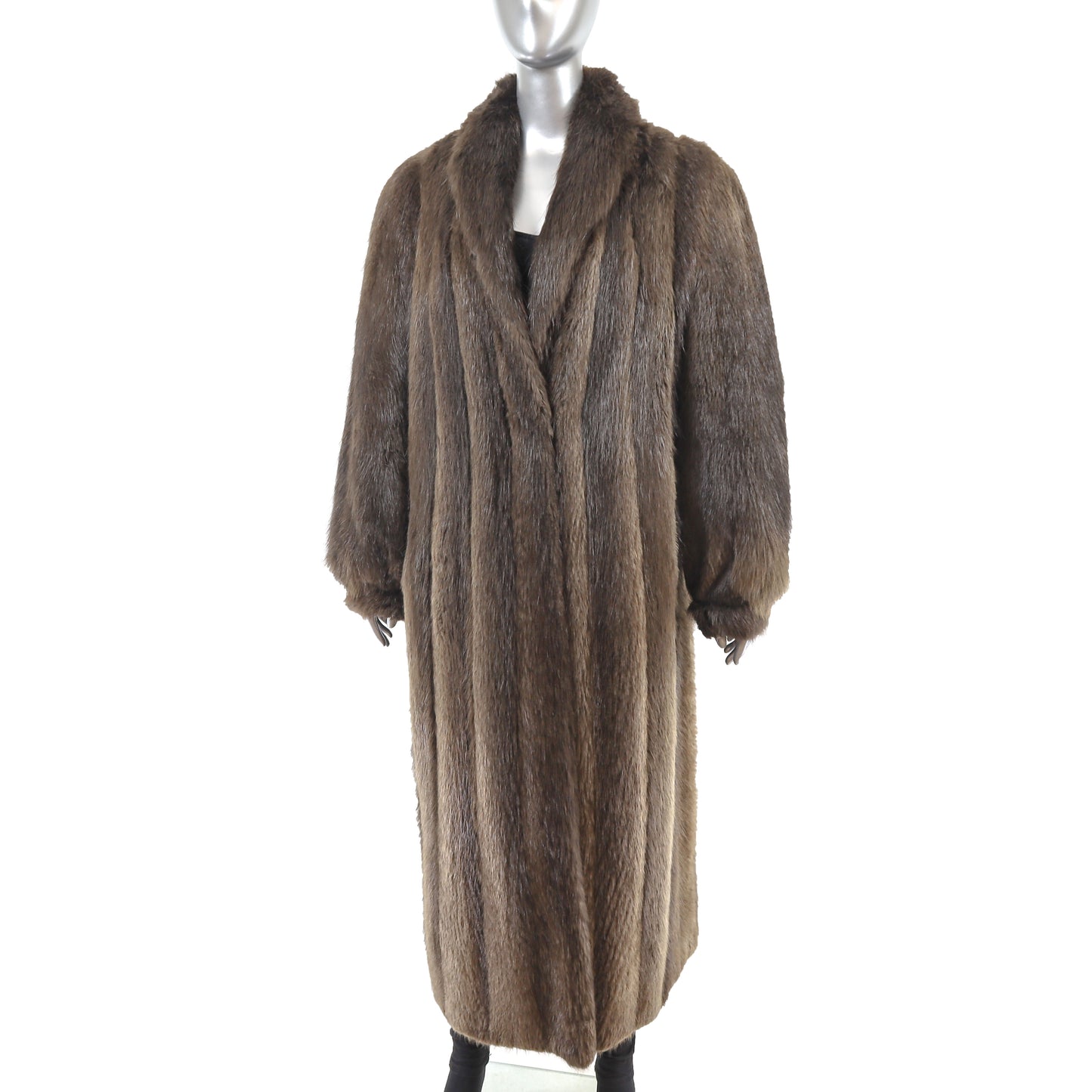 Full Length Beaver Coat- Size L