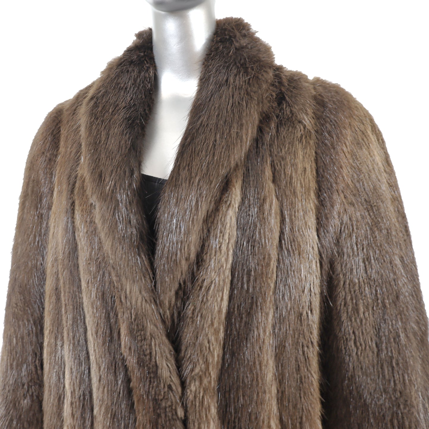 Full Length Beaver Coat- Size L