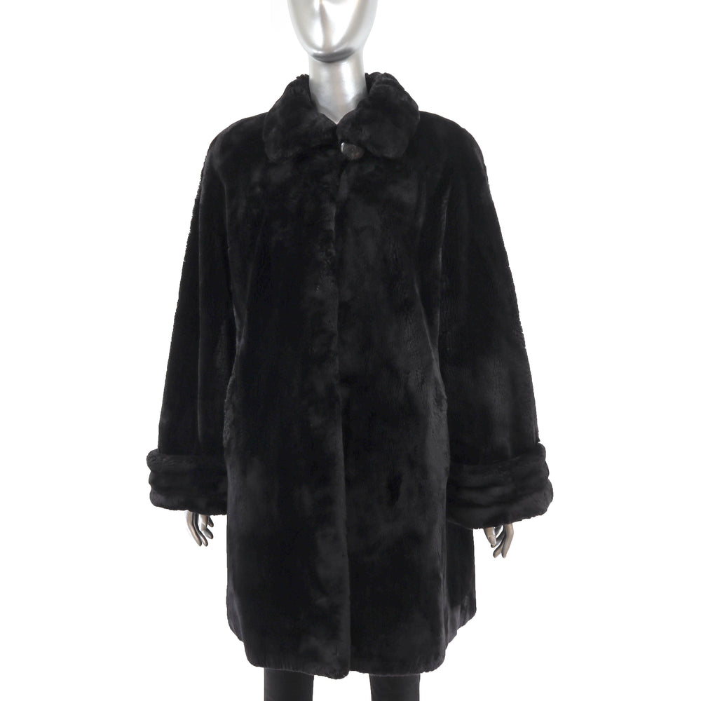 Nordstrom Black Sheared Beaver Coat- Size XXL