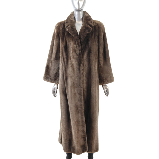 Brown Sheared Beaver Coat- Size M