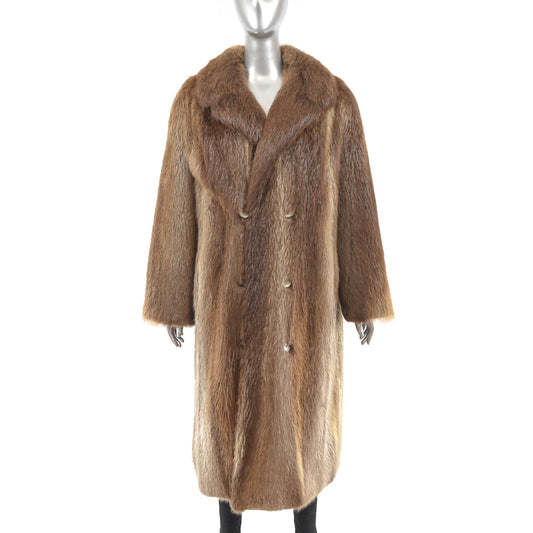 Nordstrom Beaver Coat- Size L