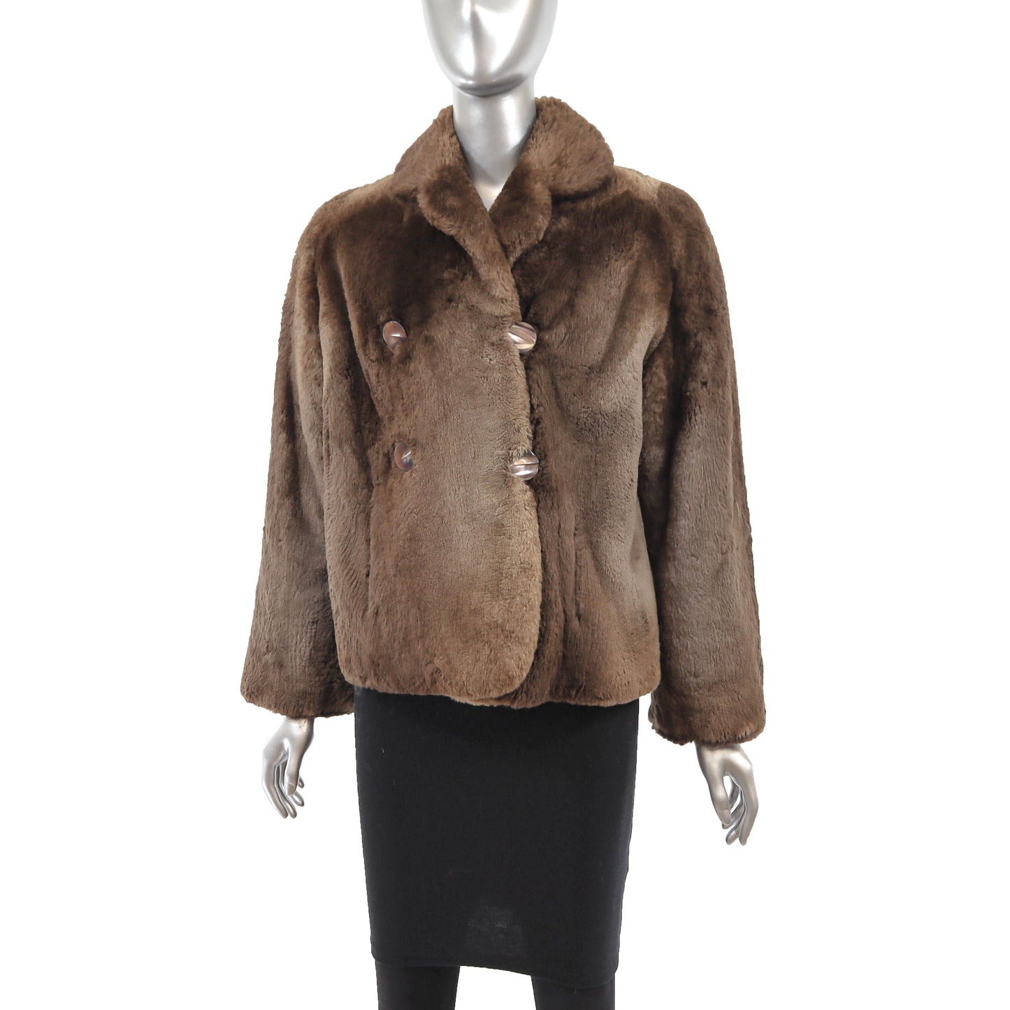 Brown Sheared Beaver Jacket- Size M