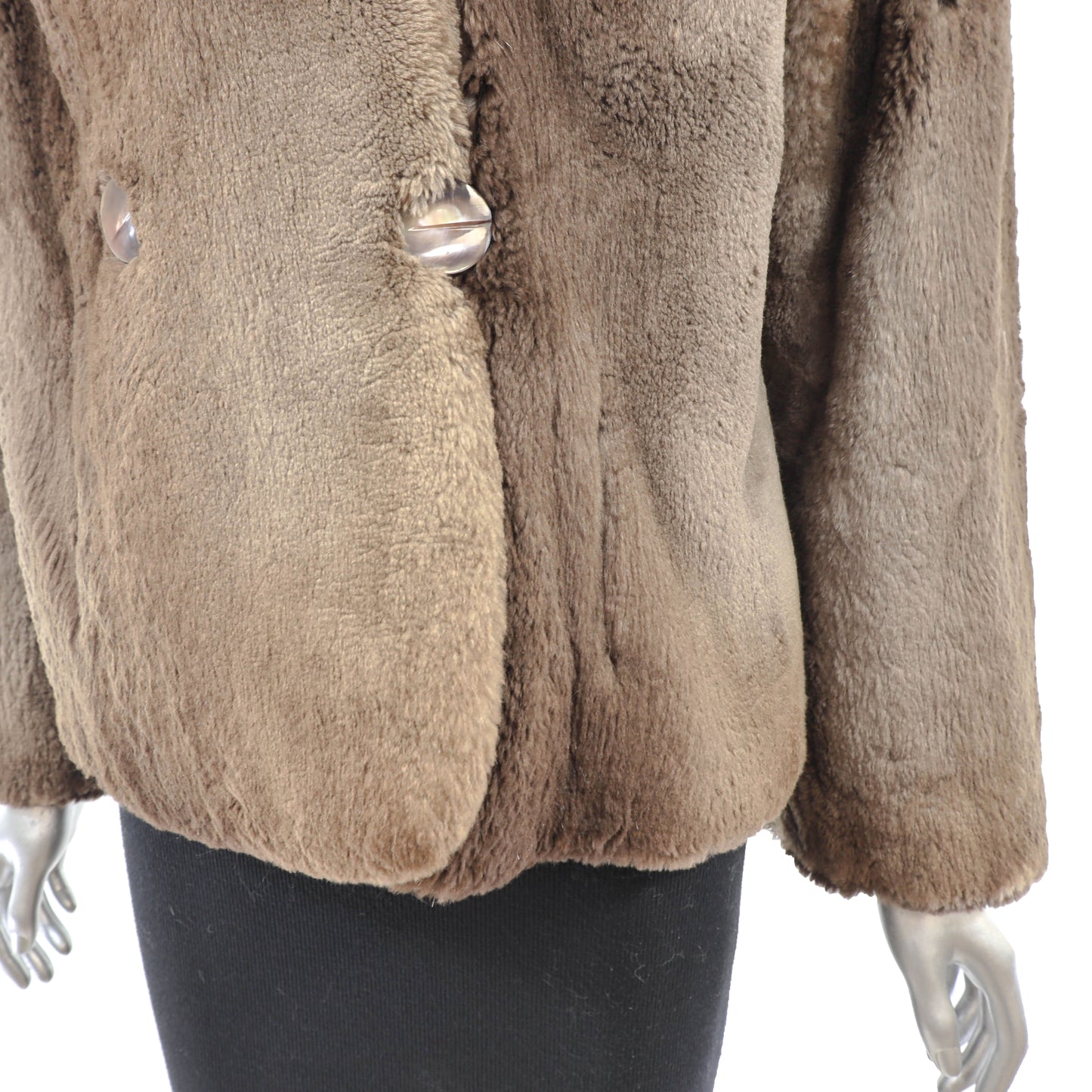 Brown Sheared Beaver Jacket- Size M