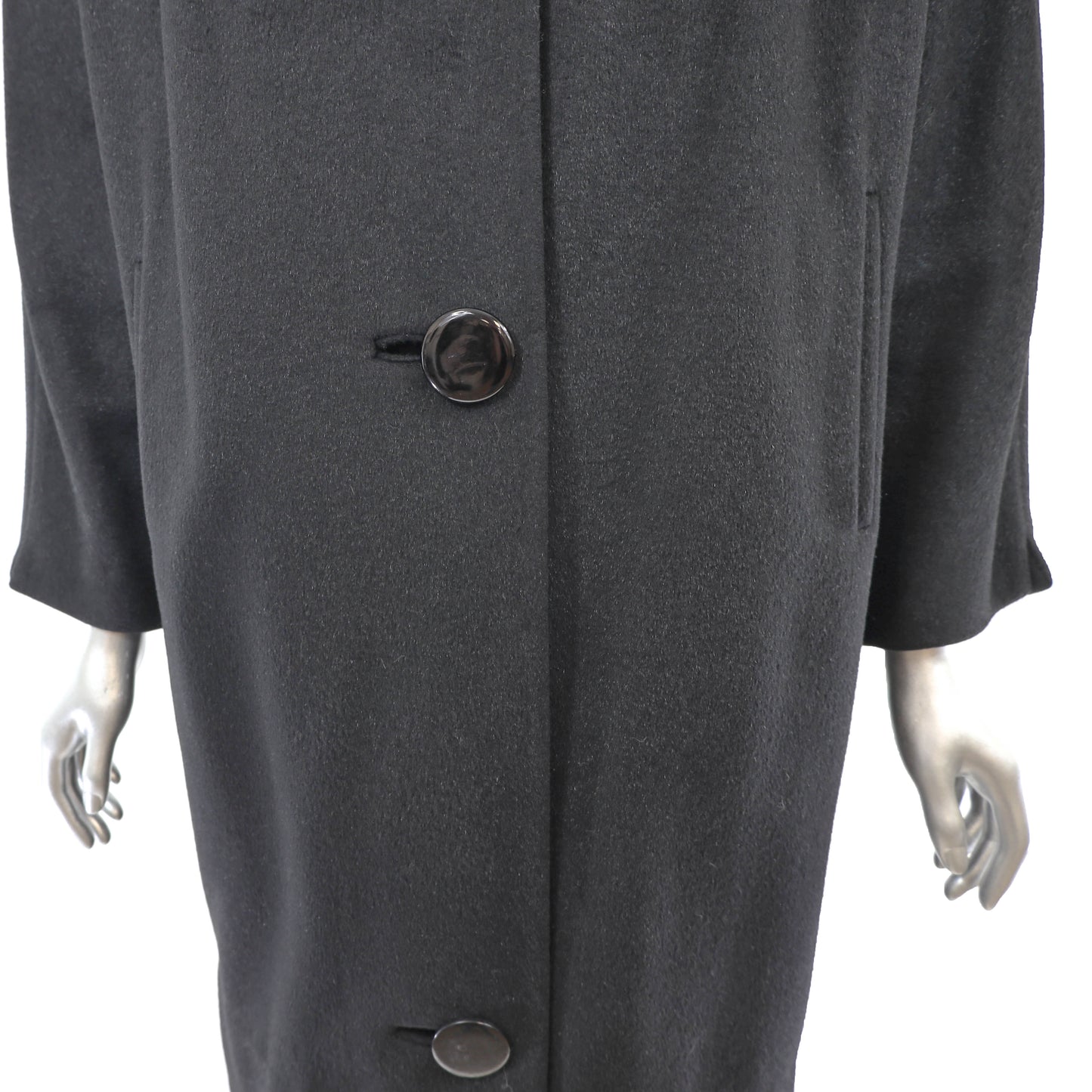 Wool Coat with Muskrat Trim- Size M