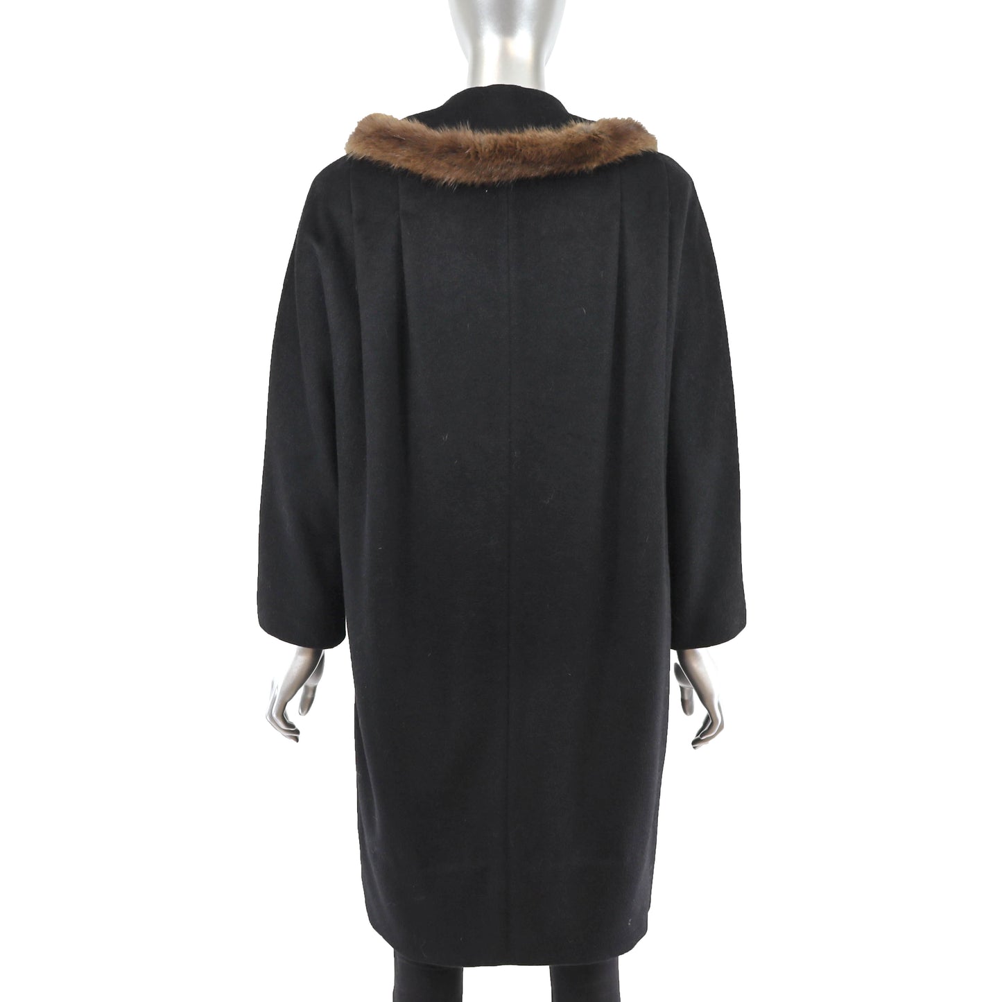 Wool Coat with Muskrat Trim- Size M