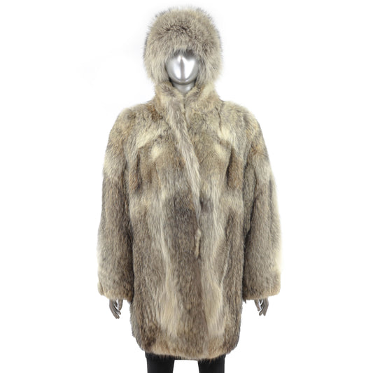 Coyote Coat with Matching Hat- Size M