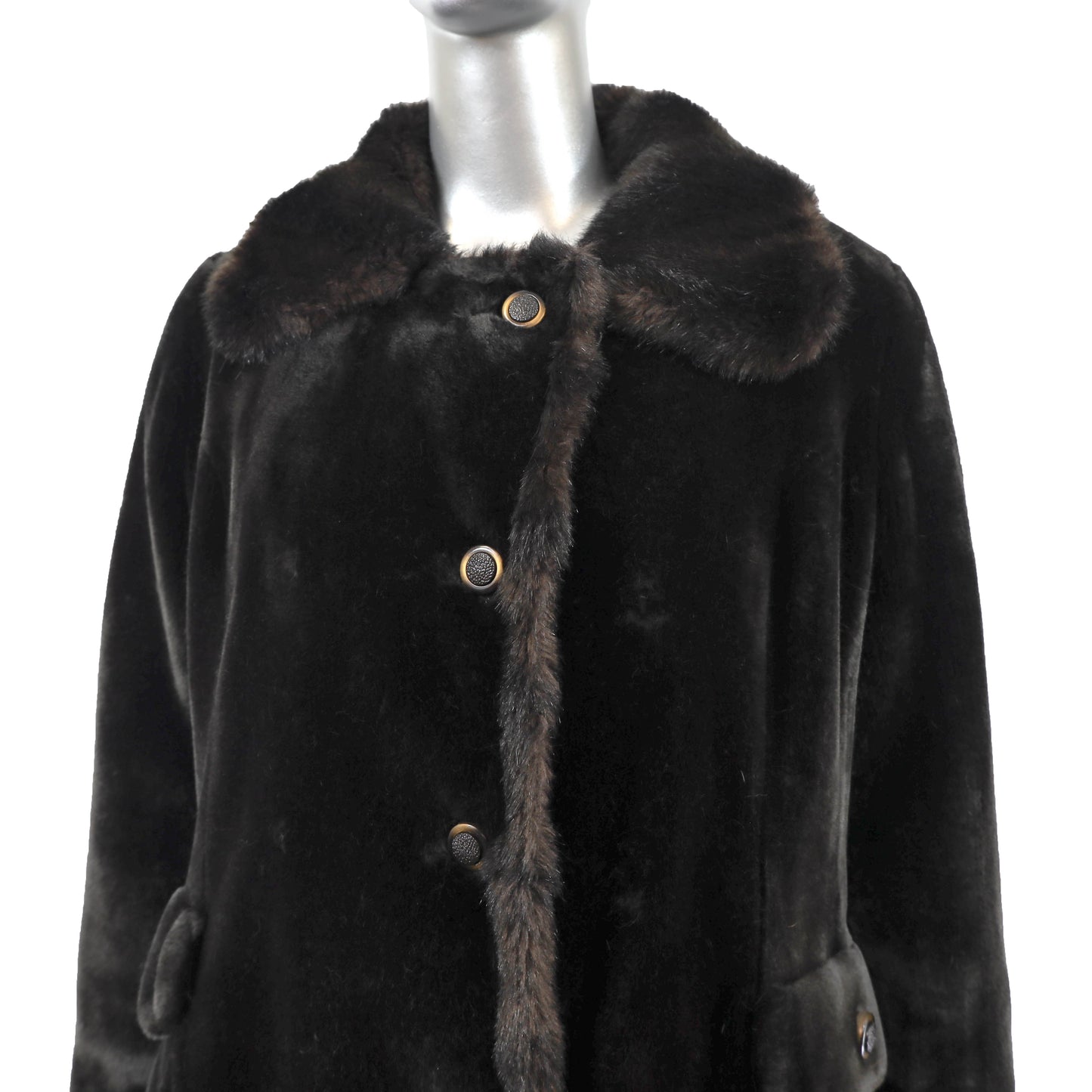 Saks Fifth Avenue Faux Fur Coat- Size M