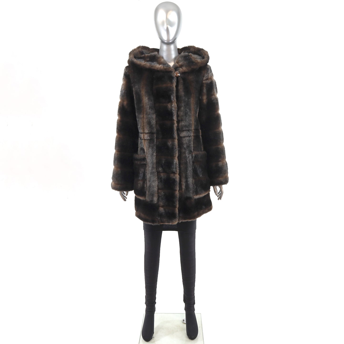 Faux Fur Coat- Size S