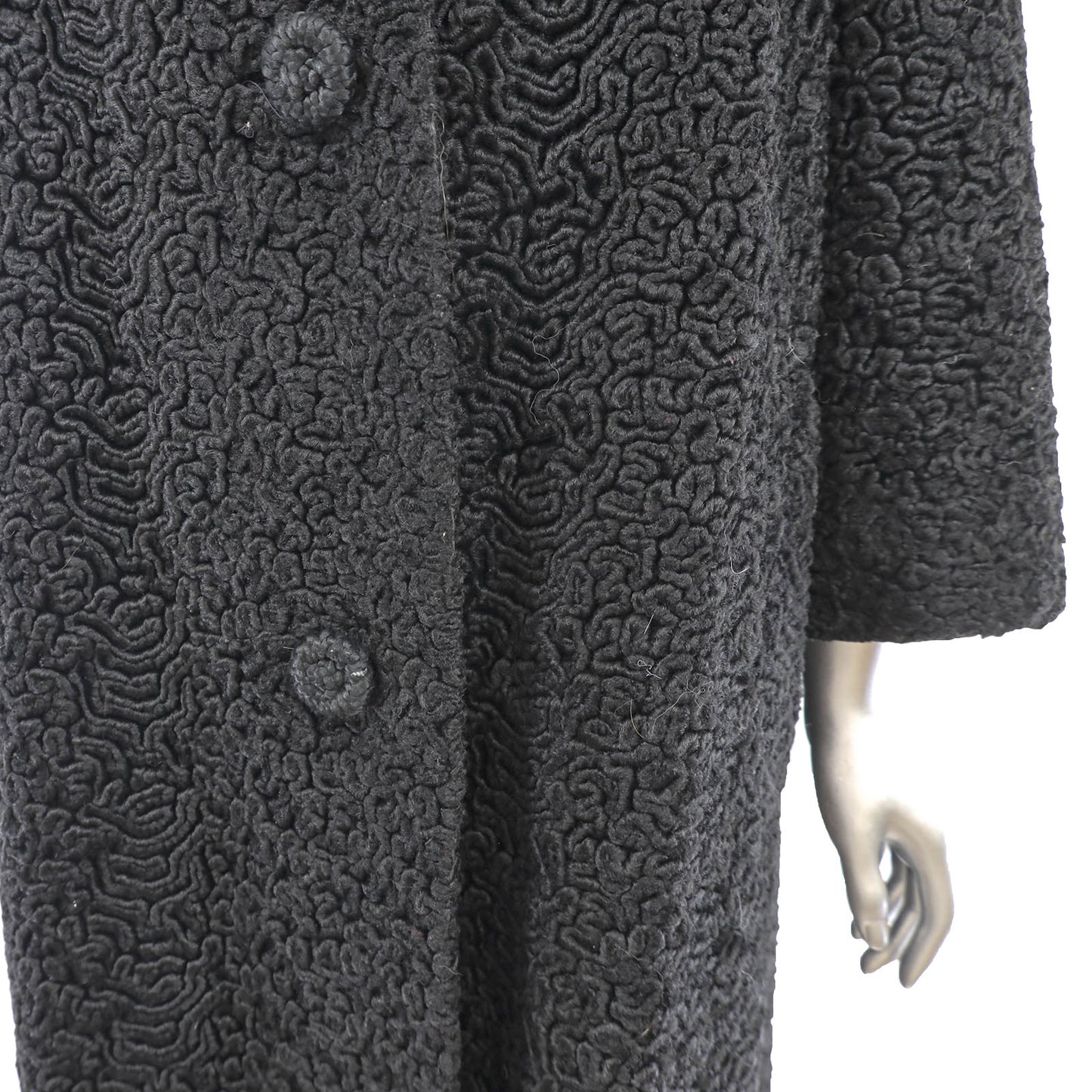 Faux Lamb Coat with Mink Collar- Size XL