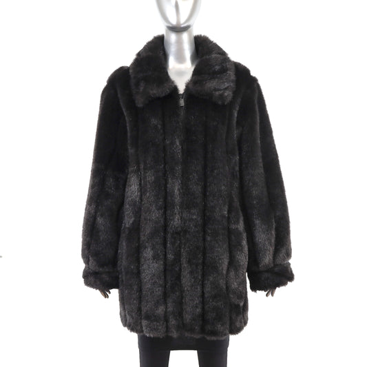 Dennis Basso Faux Fur Jacket- Size XXL