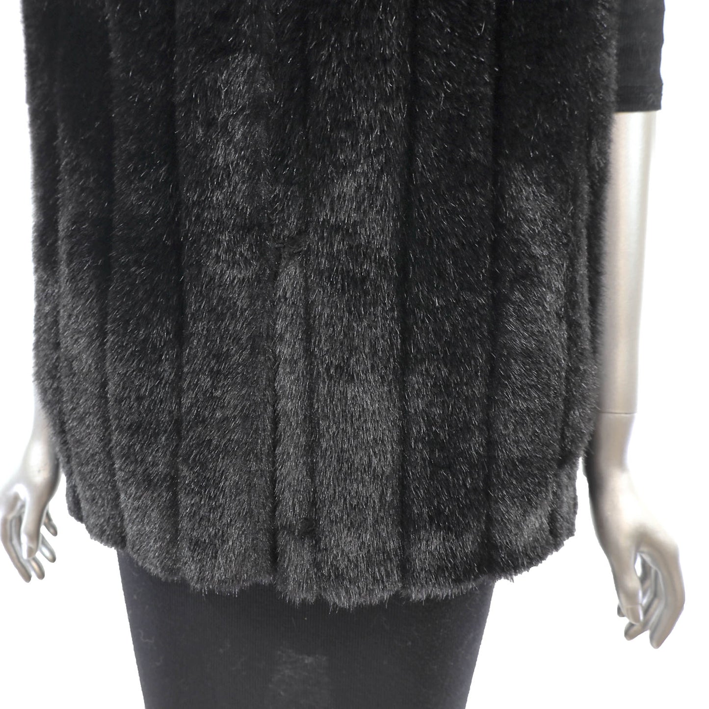 Black Faux Fur Vest- Size S-M