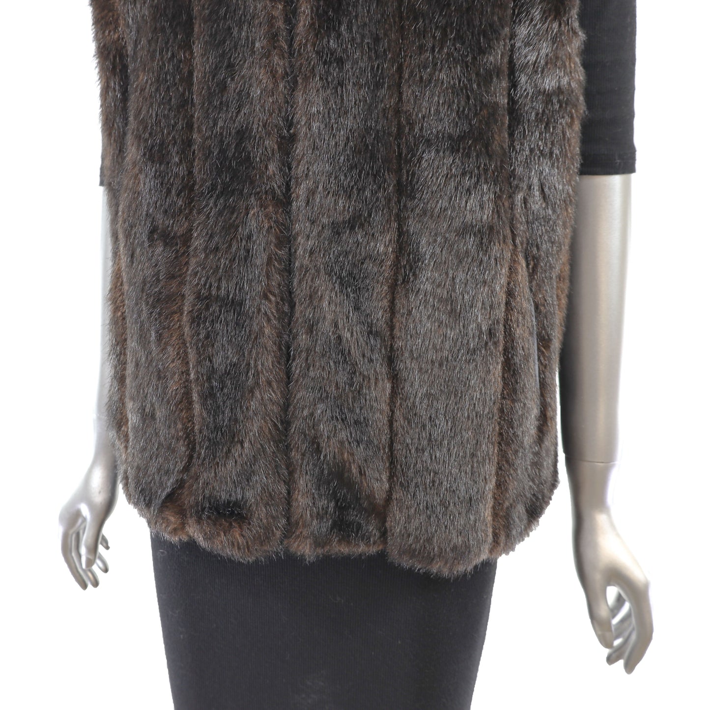 Brown Faux Fur Reversible Vest- Size M