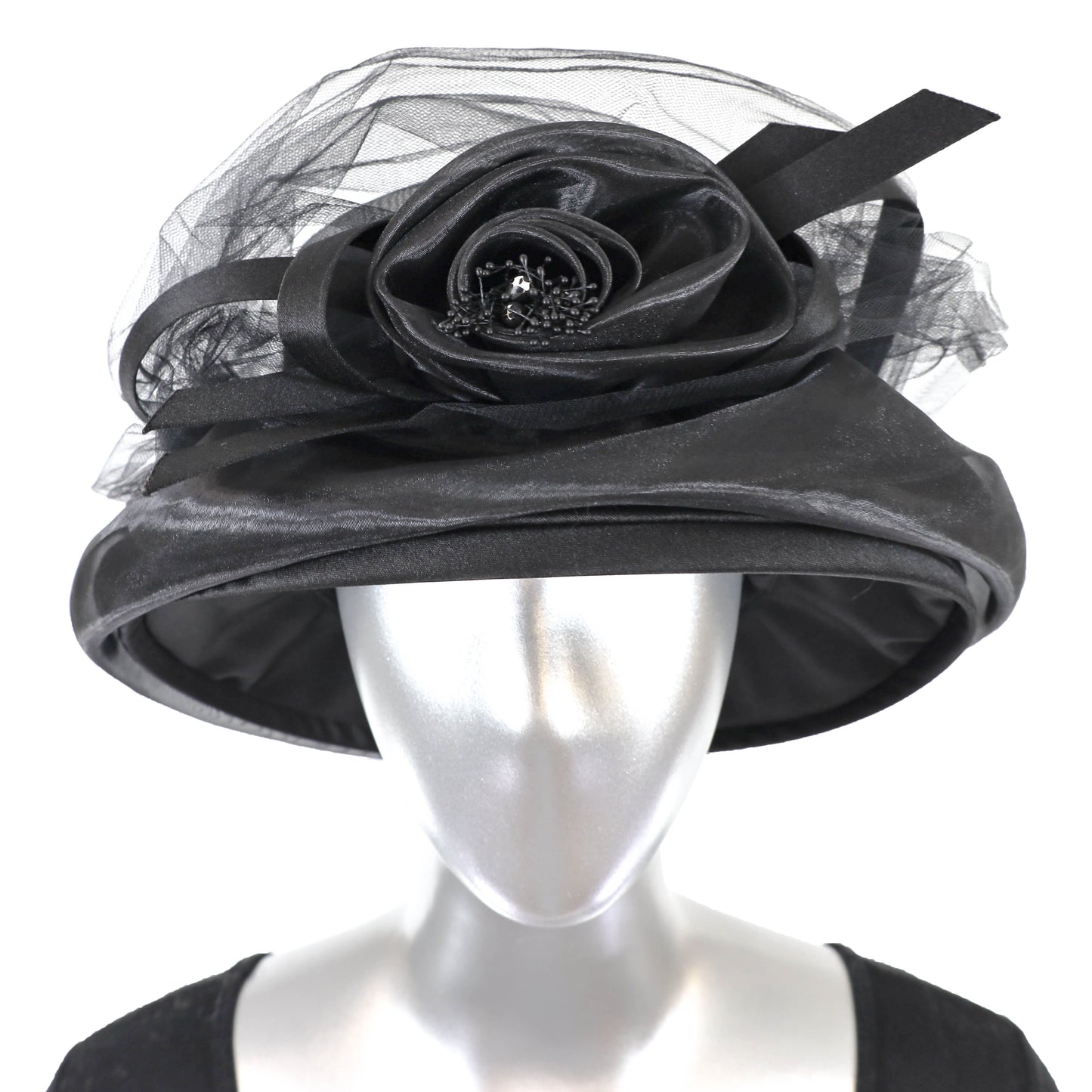 Brim Hat with a Flower- One Size