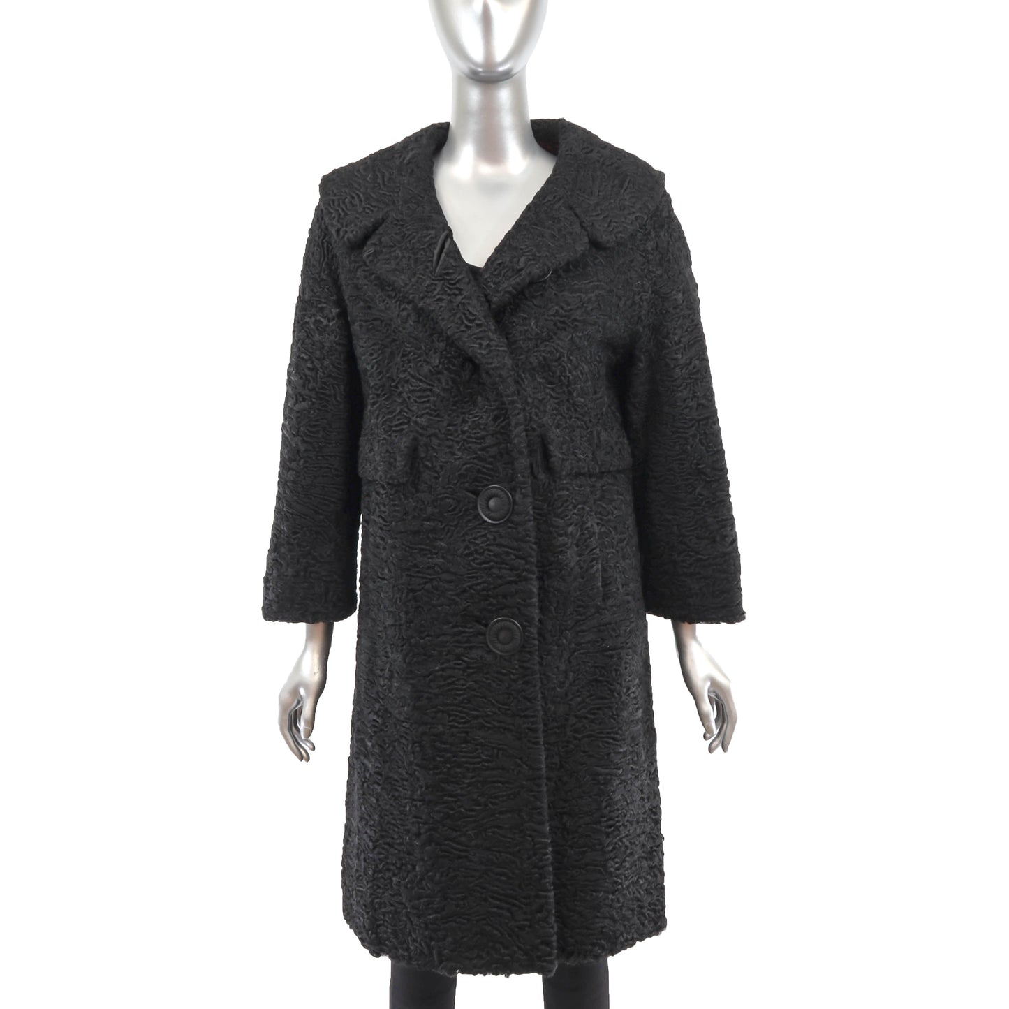 Black Persian Lamb Coat- Size M