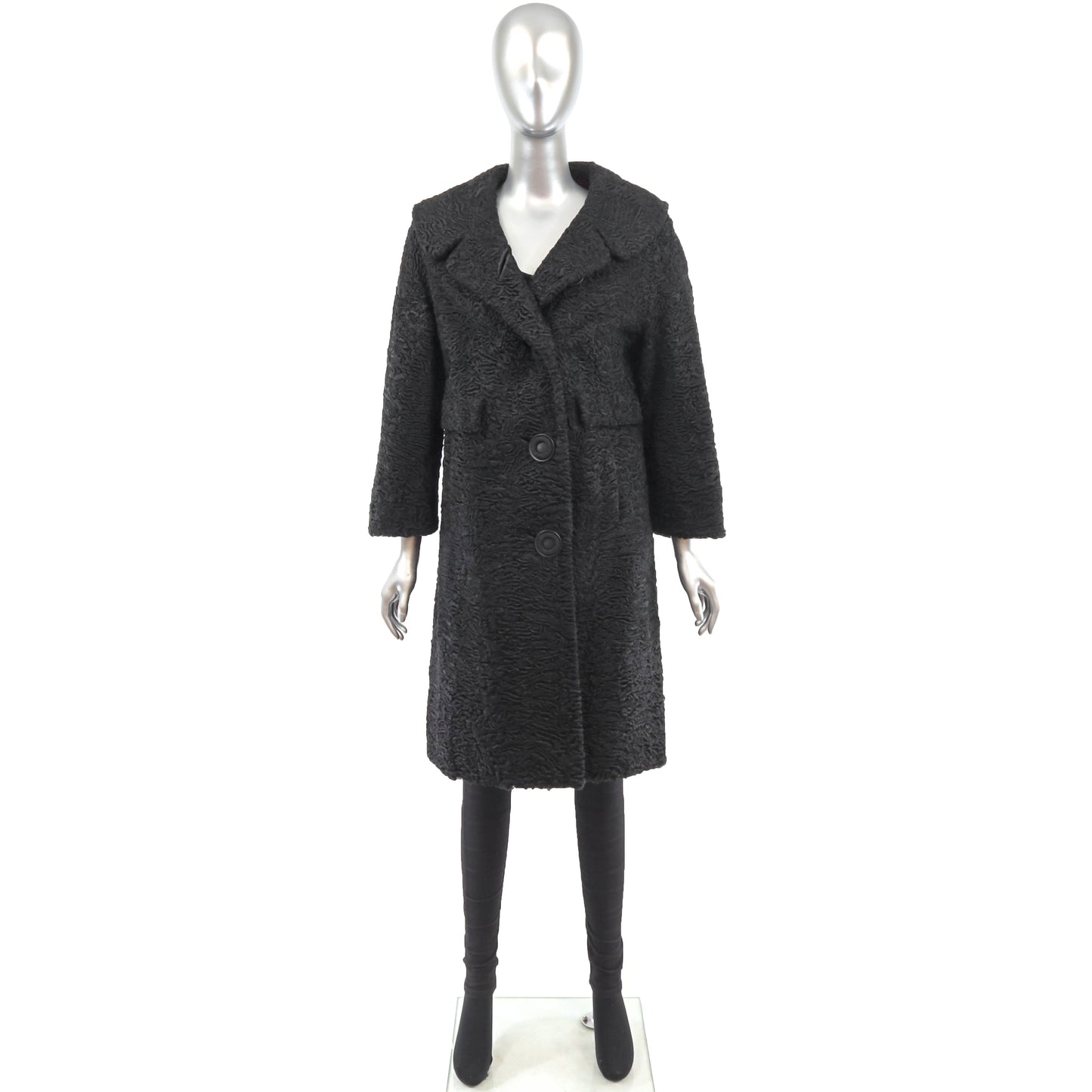 Black Persian Lamb Coat- Size M