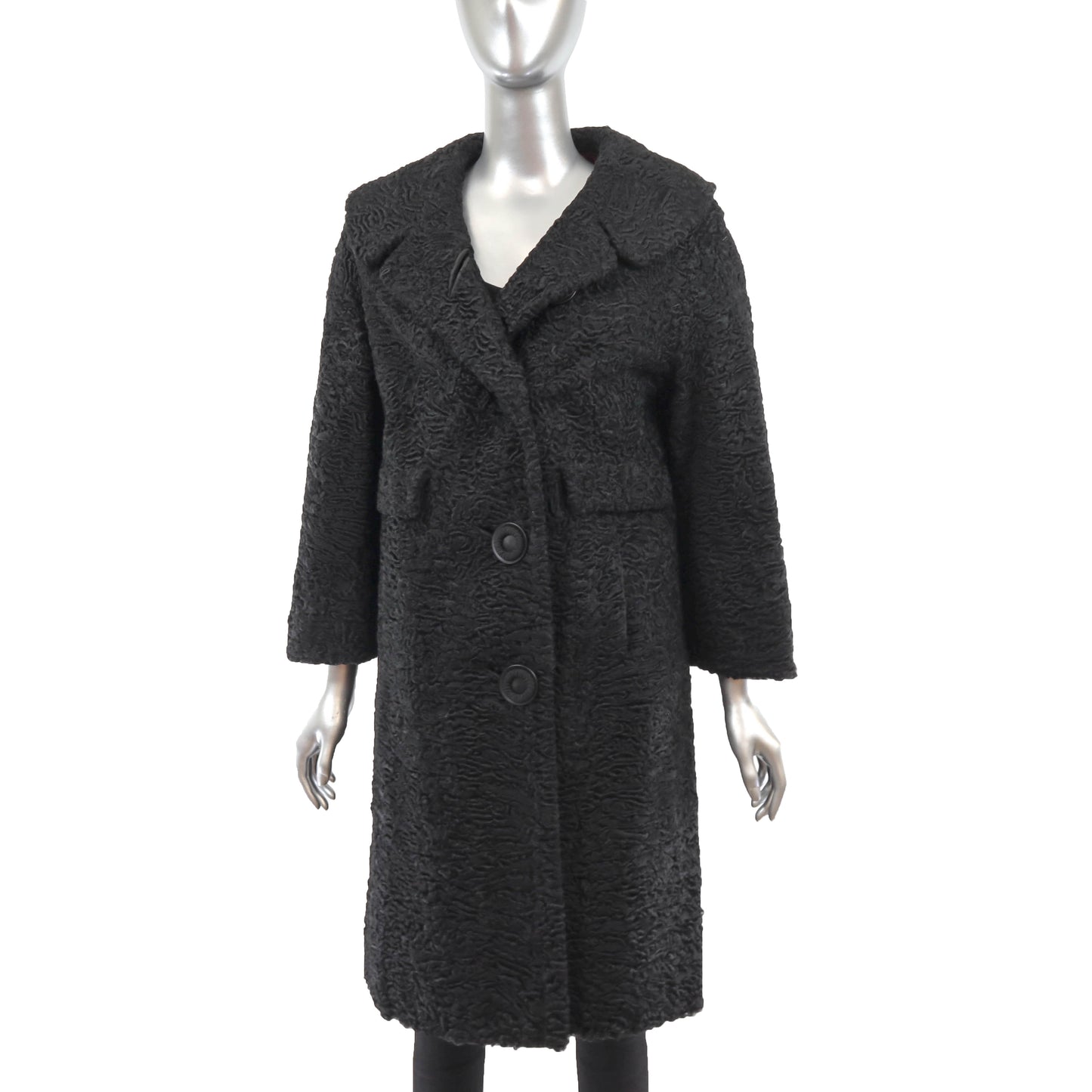 Black Persian Lamb Coat- Size M