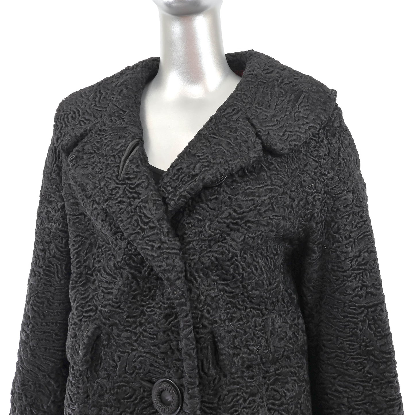 Black Persian Lamb Coat- Size M