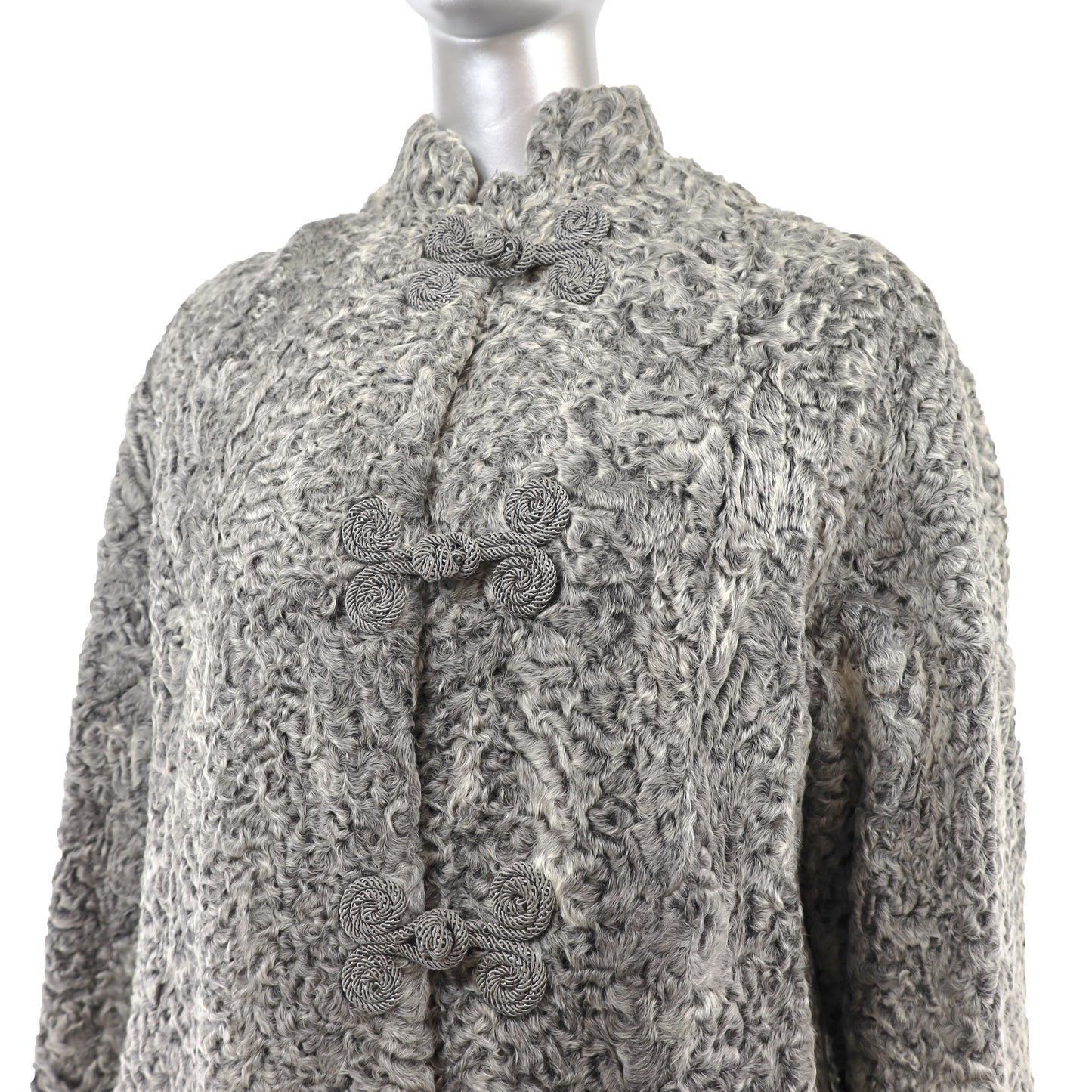 Grey Lamb Coat- Size L