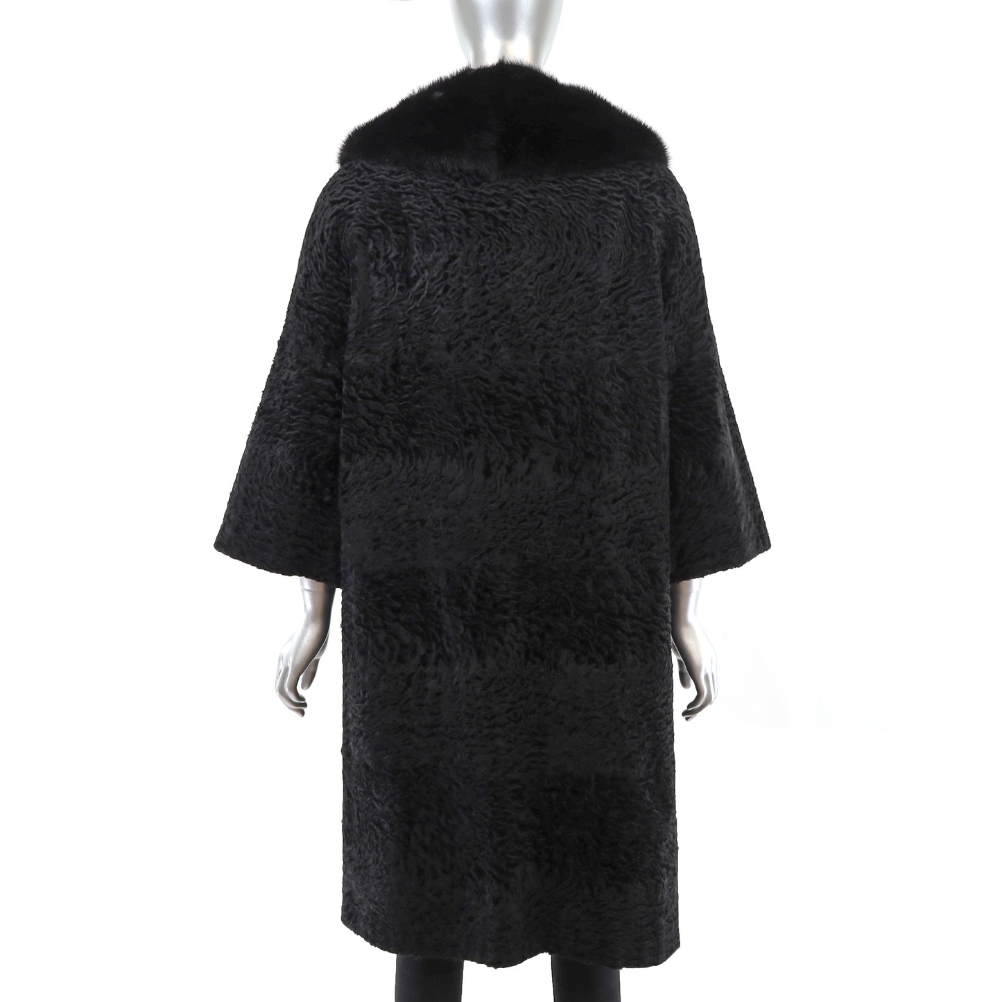 Lamb Coat with Mink Collar- Size L