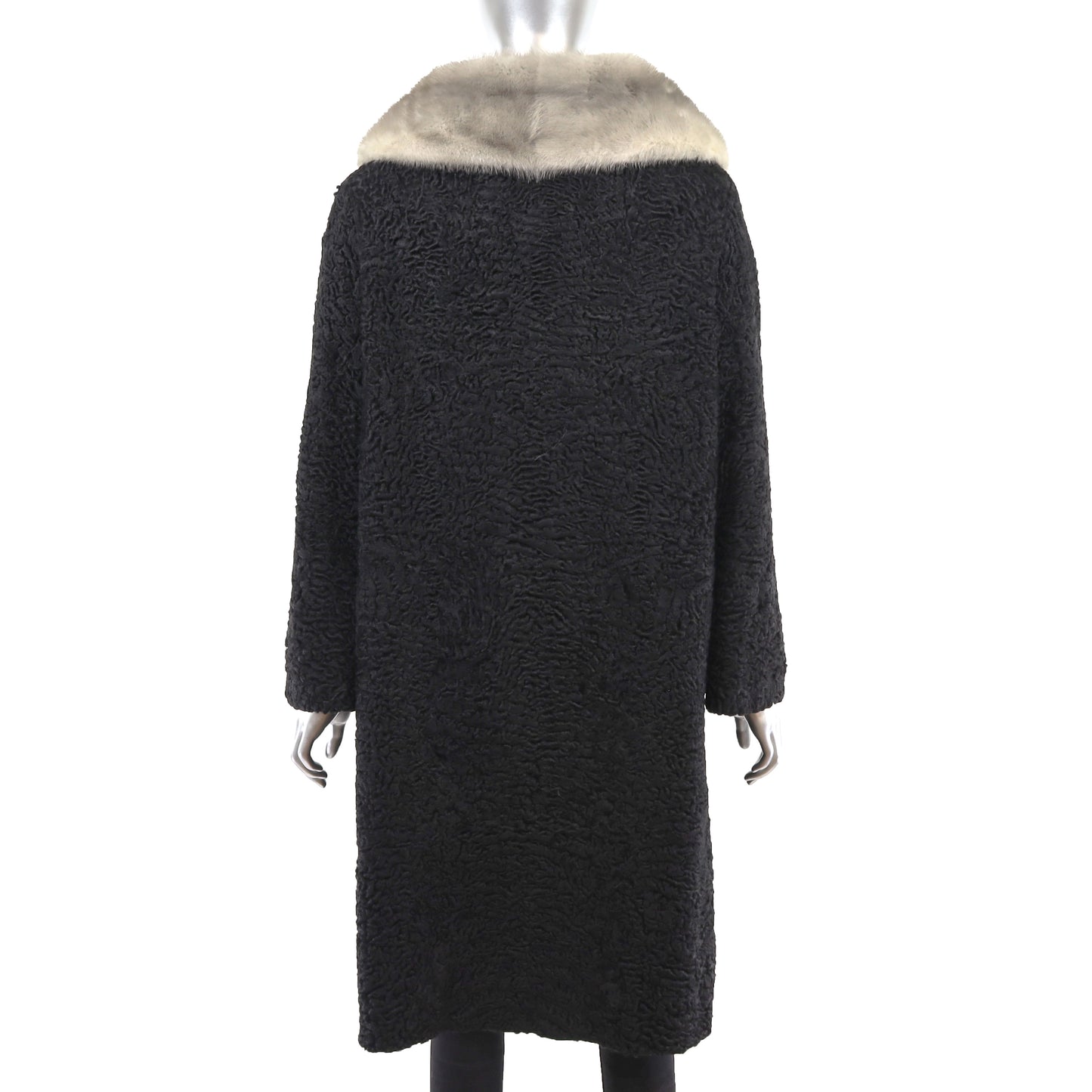 Lamb Coat with Mink Collar- Size XL