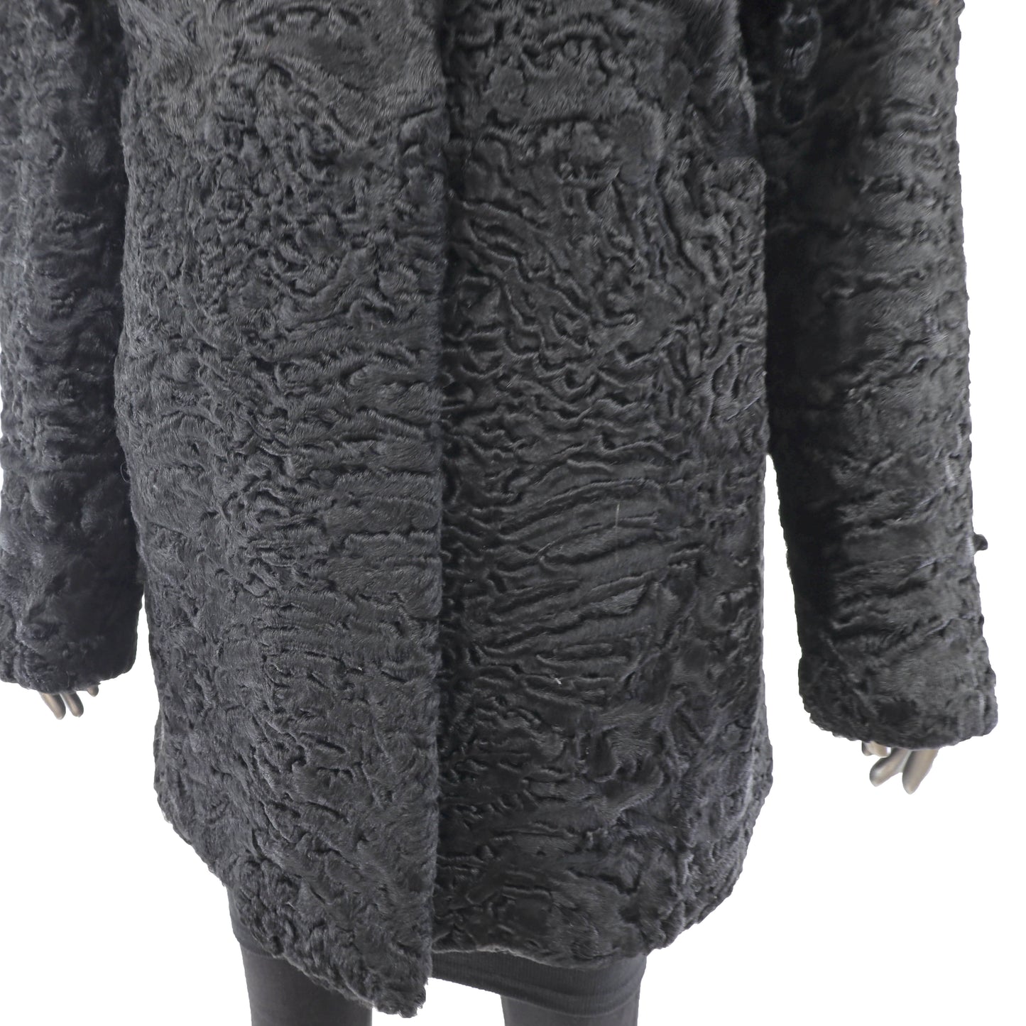 Persian Lamb Coat with Mink Collar- Size M