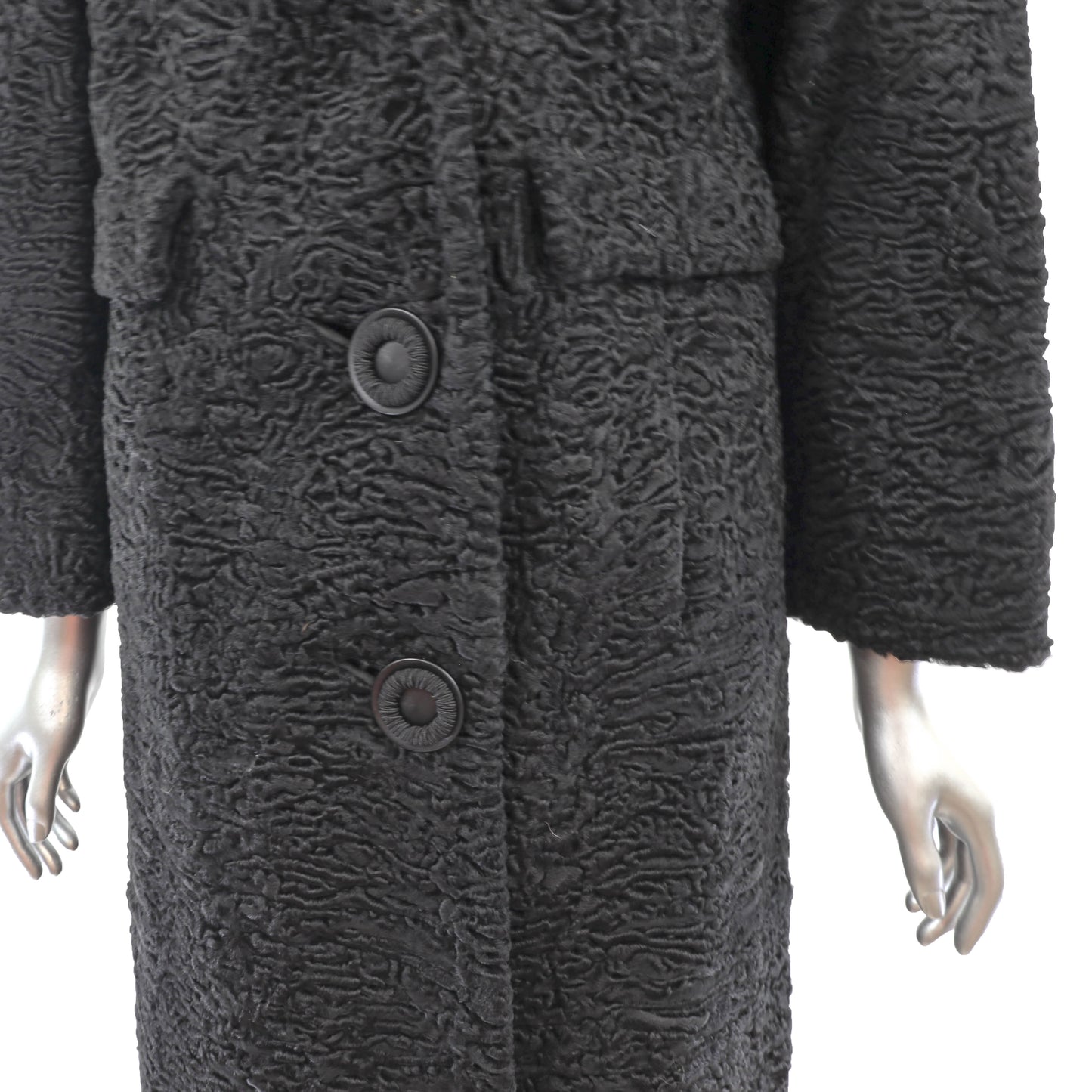 Black Persian Lamb Coat- Size M