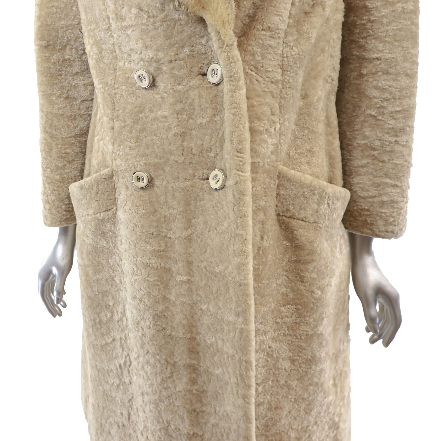 Lamb Coat with Fox Collar- Size S