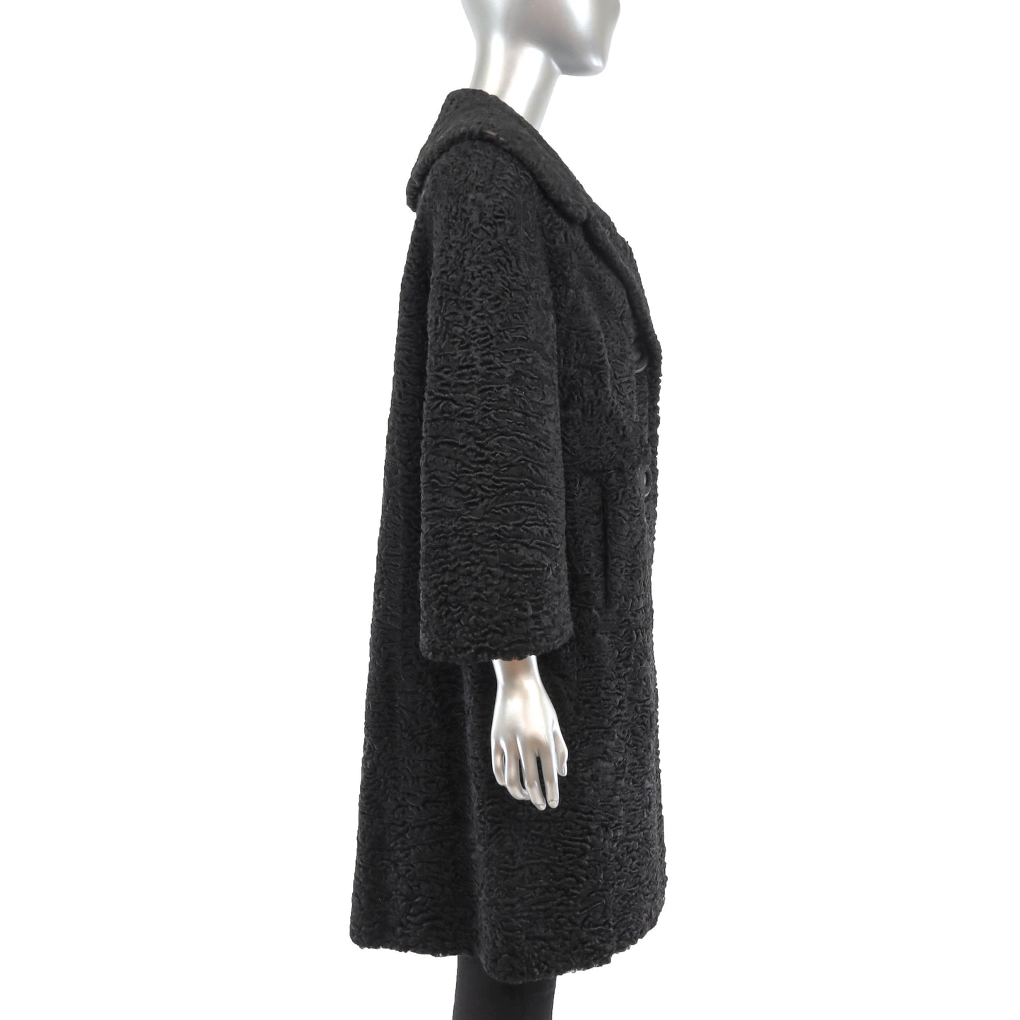 Black Persian Lamb Coat- Size M