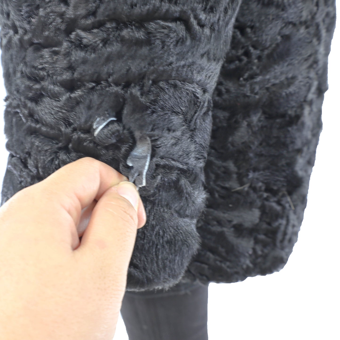 Persian Lamb Coat with Mink Collar- Size M