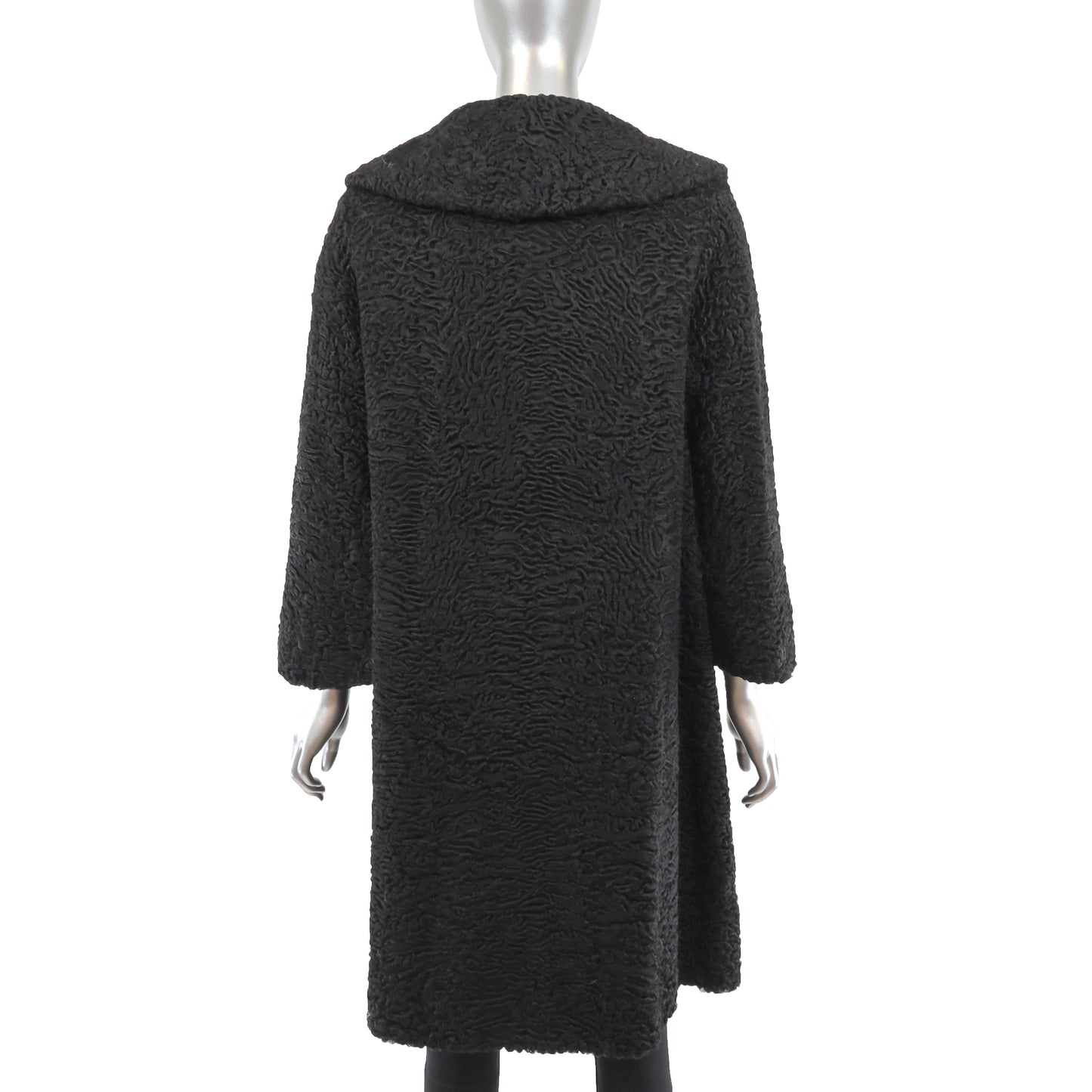 Black Persian Lamb Coat- Size M