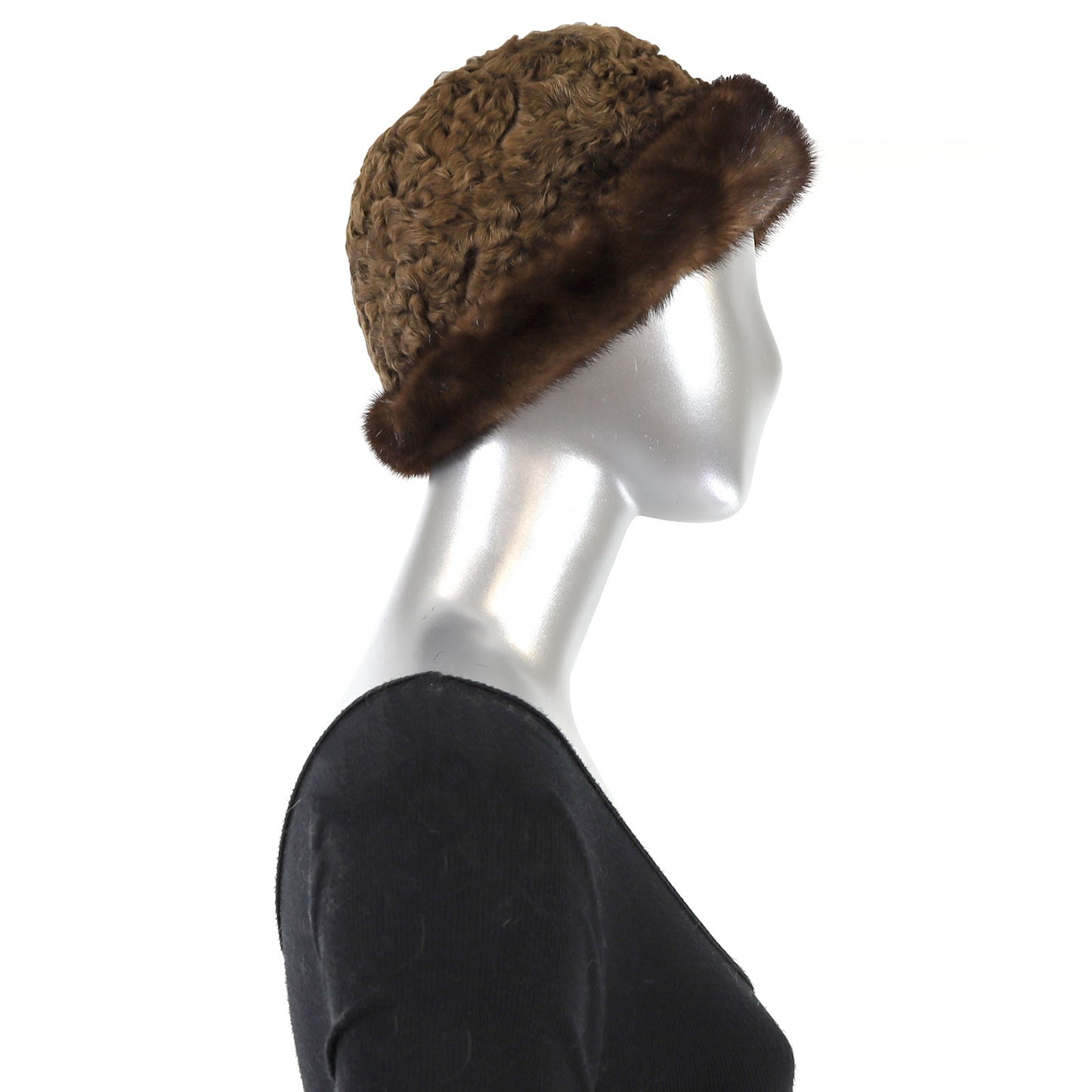 Lamb Hat with Mink Trim- Free Size