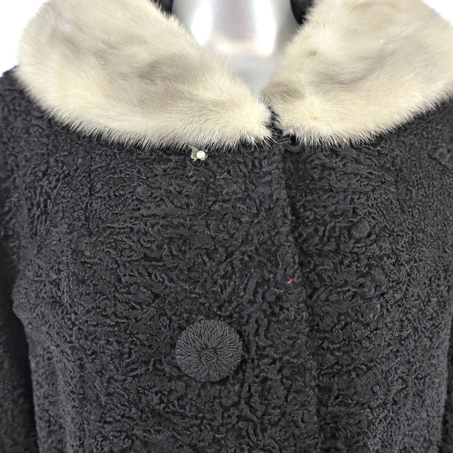 Lamb Jacket with Mink Collar- Size M