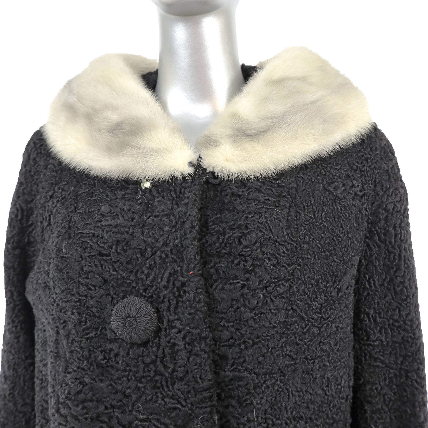 Lamb Jacket with Mink Collar- Size M