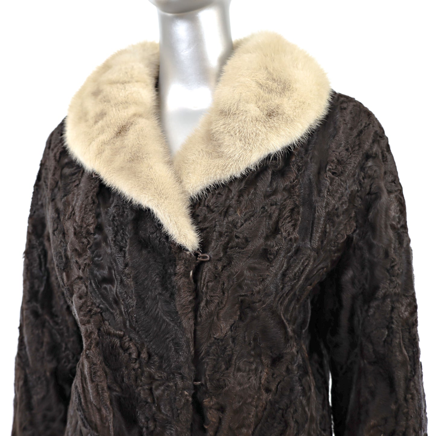 Lamb Jacket with Mink Collar- Size S