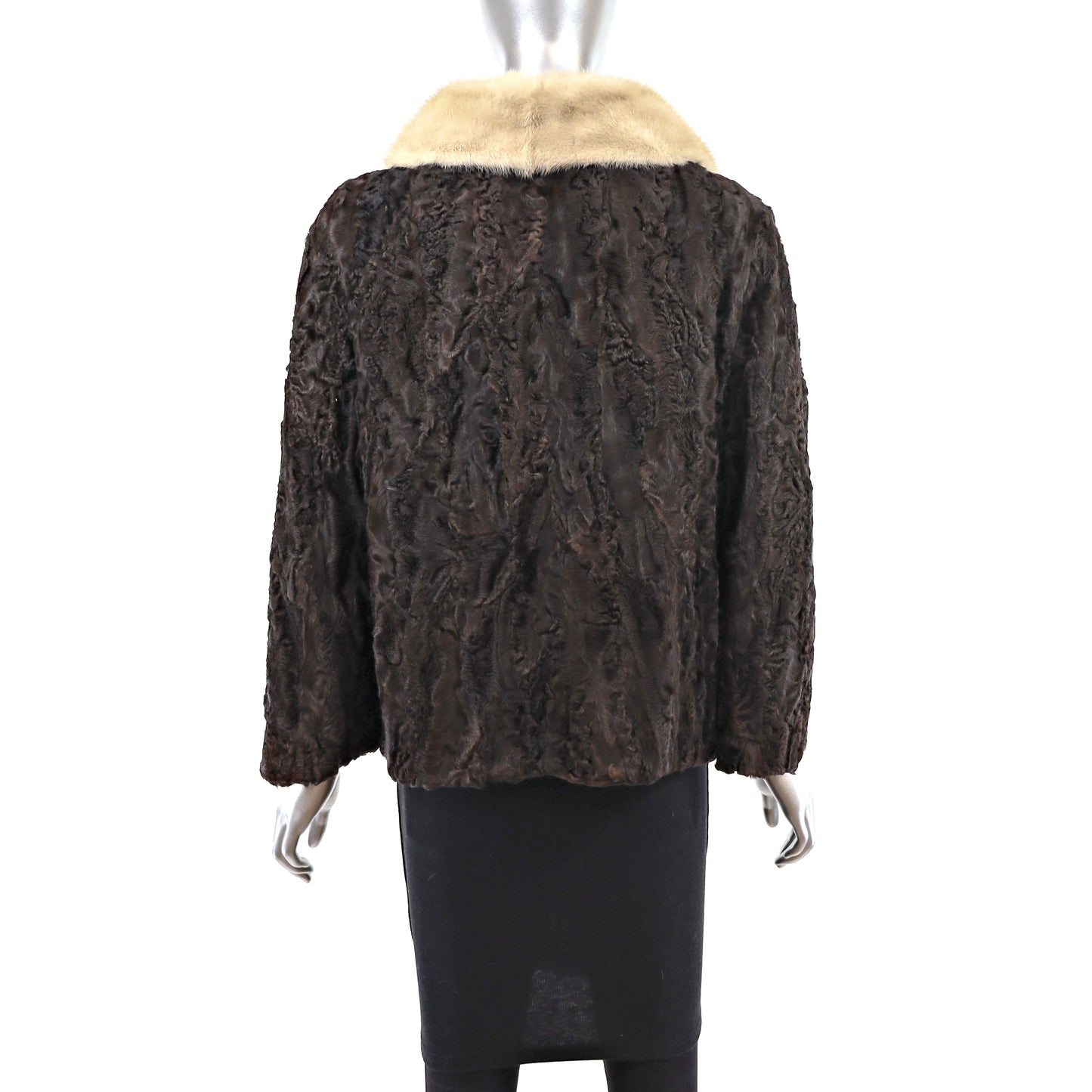 Lamb Jacket with Mink Collar- Size S