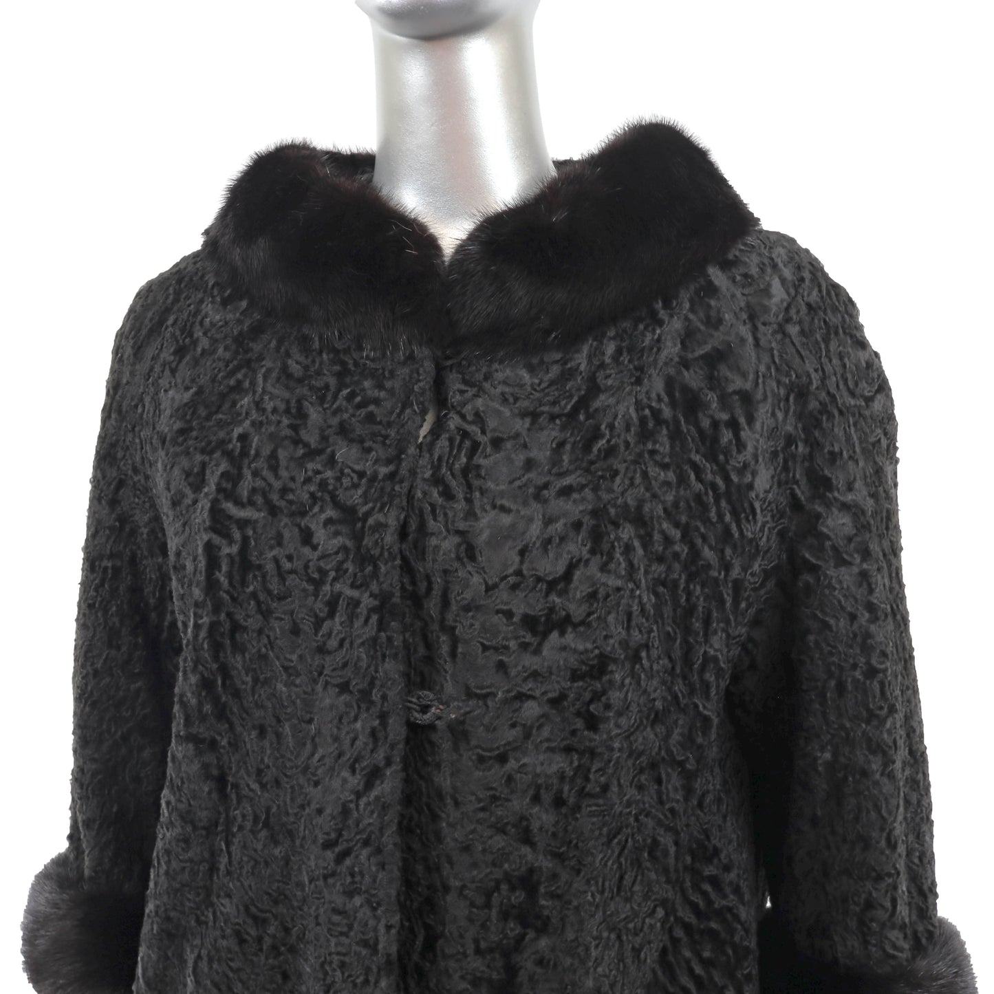 Lamb Jacket with Mink Trim- Size M