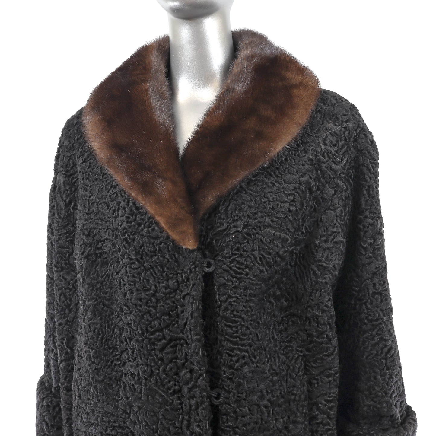 Persian Lamb Jacket Mink Collar- Size XL