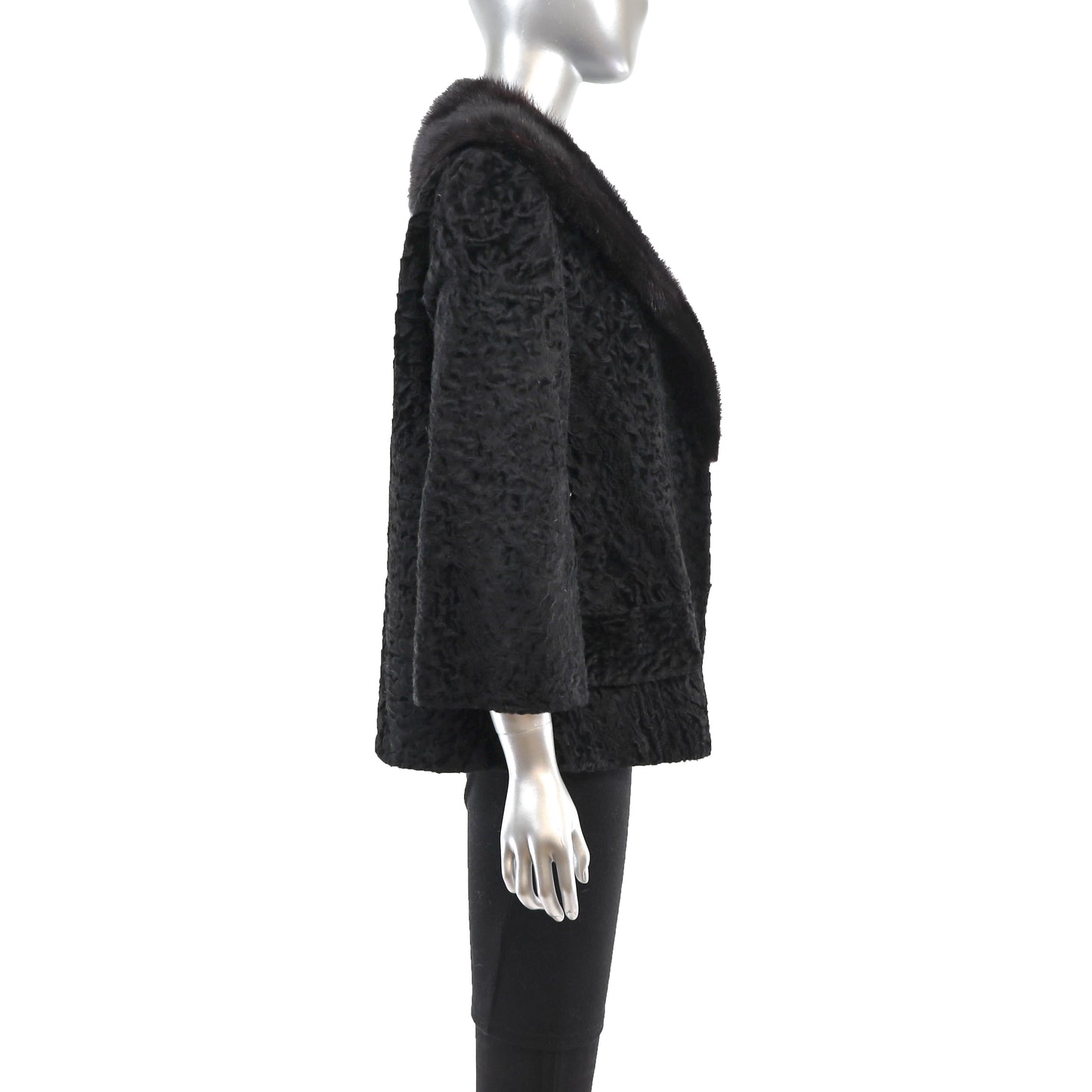 Lamb Jacket with Mink Collar- Size M