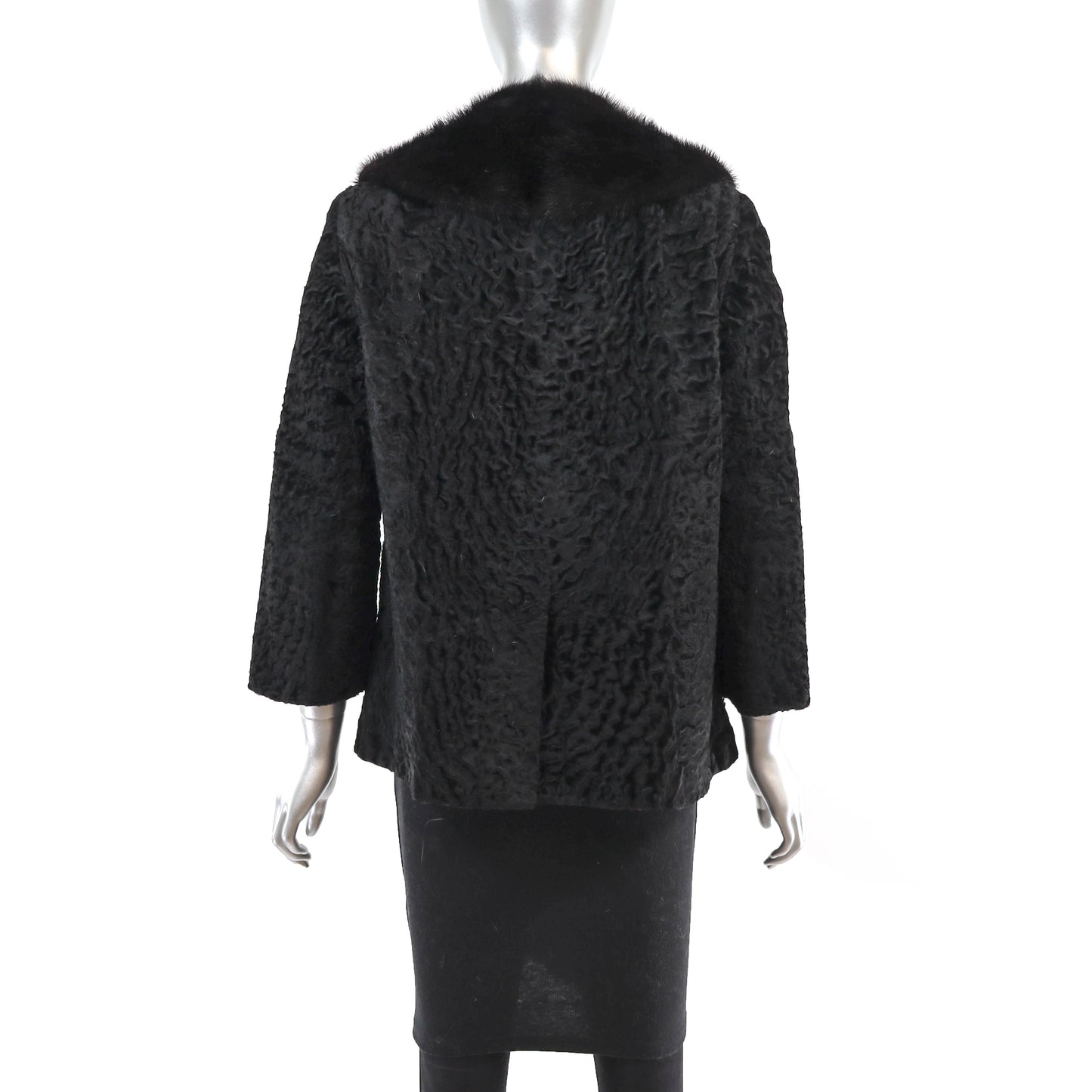 Lamb Jacket with Mink Collar- Size M