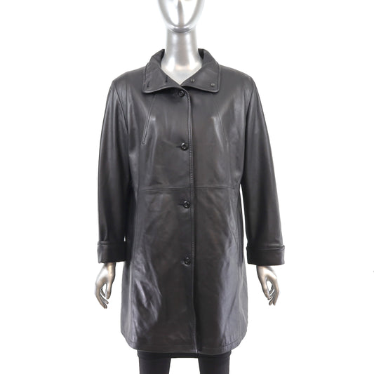 Leather Coat- Size L