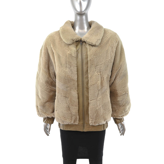 Sheared Beaver Jacket Reversible to Leather- Size S