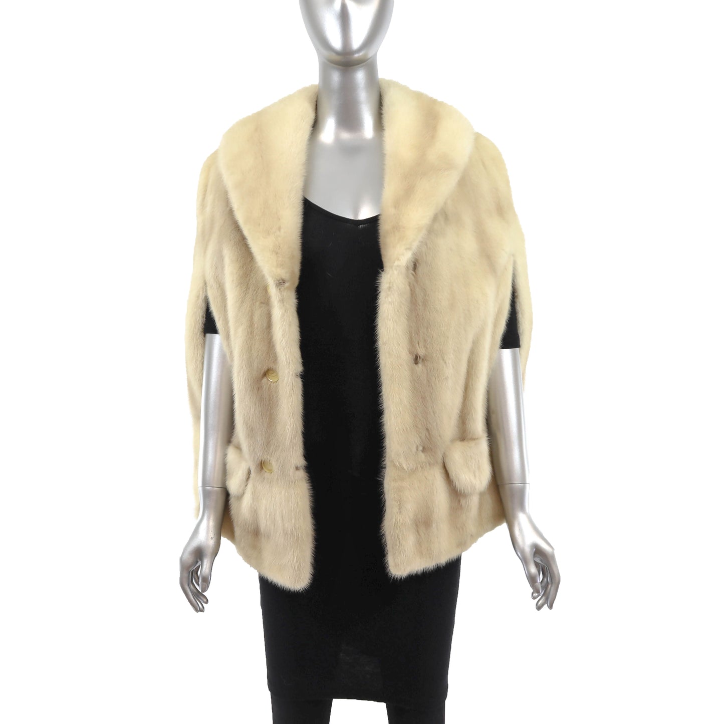 Ivory Mink Cape- Size S